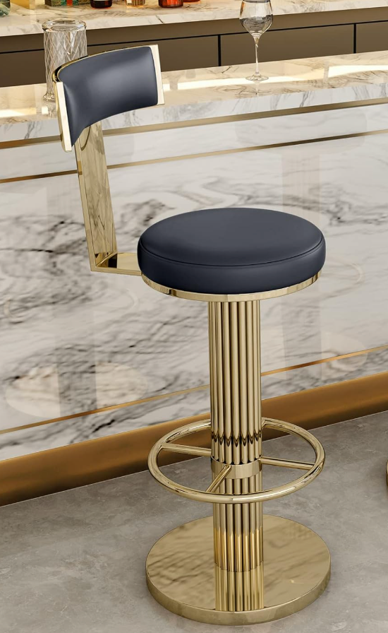 Swivel black & gold adjustable modern barstool β¨π€π₯