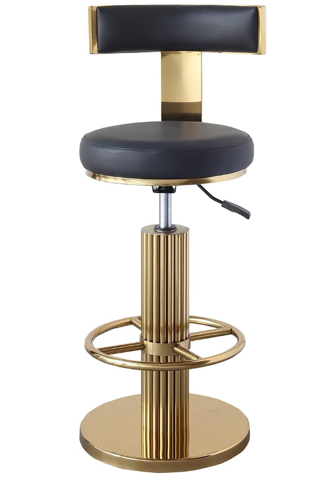 Swivel black & gold adjustable modern barstool β¨π€π₯