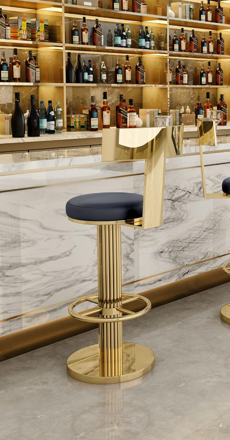 Swivel black & gold adjustable modern barstool β¨π€π₯