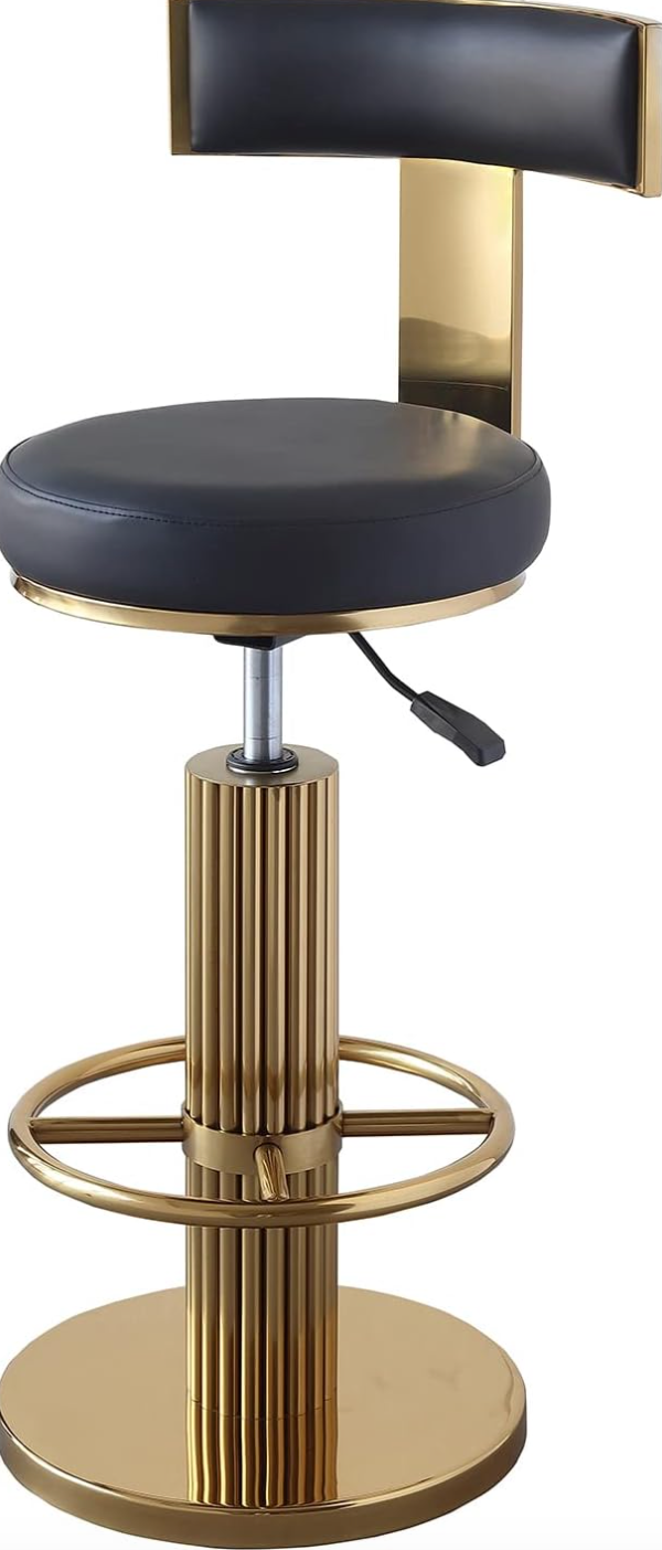 Swivel black & gold adjustable modern barstool β¨π€π₯
