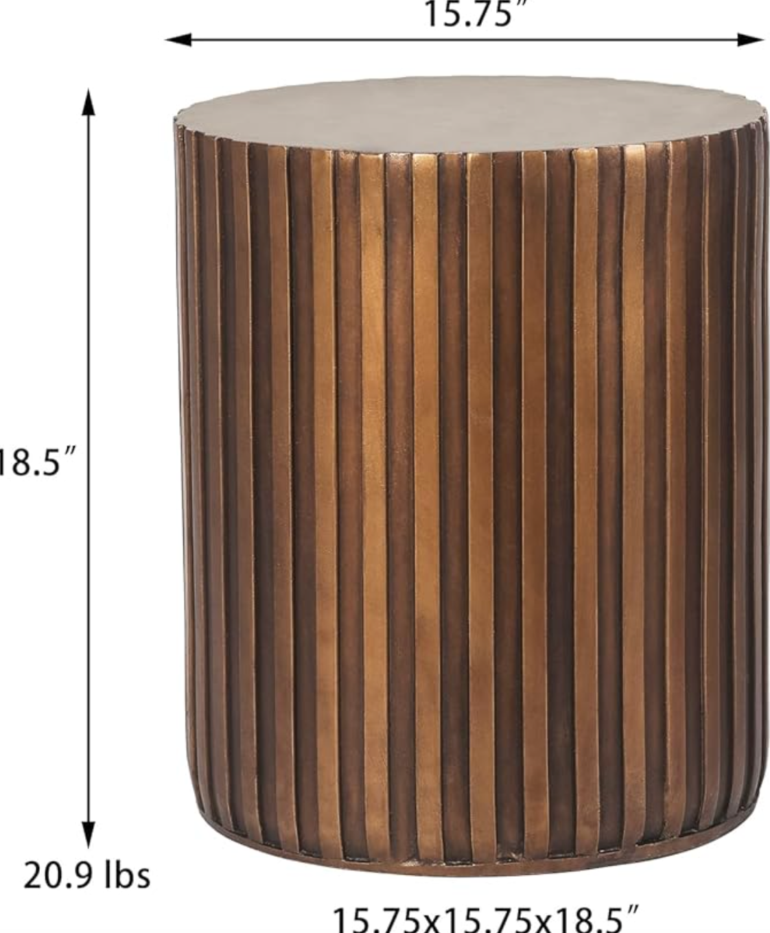 Weathered copper & concrete accent table 🪴