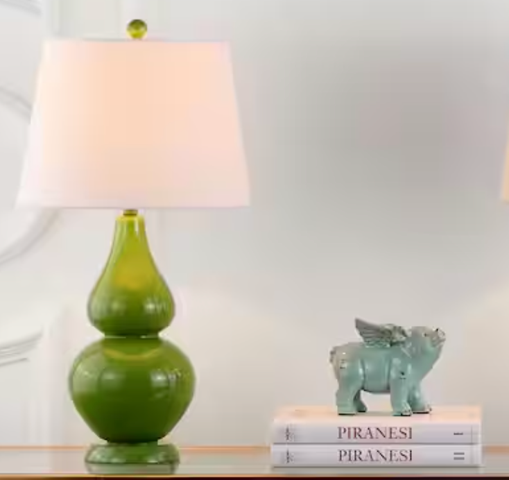Sage green 26" gourd lamp 🌿