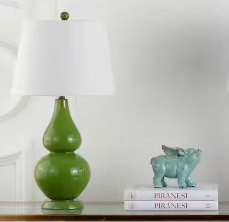 Sage green 26" gourd lamp 🌿