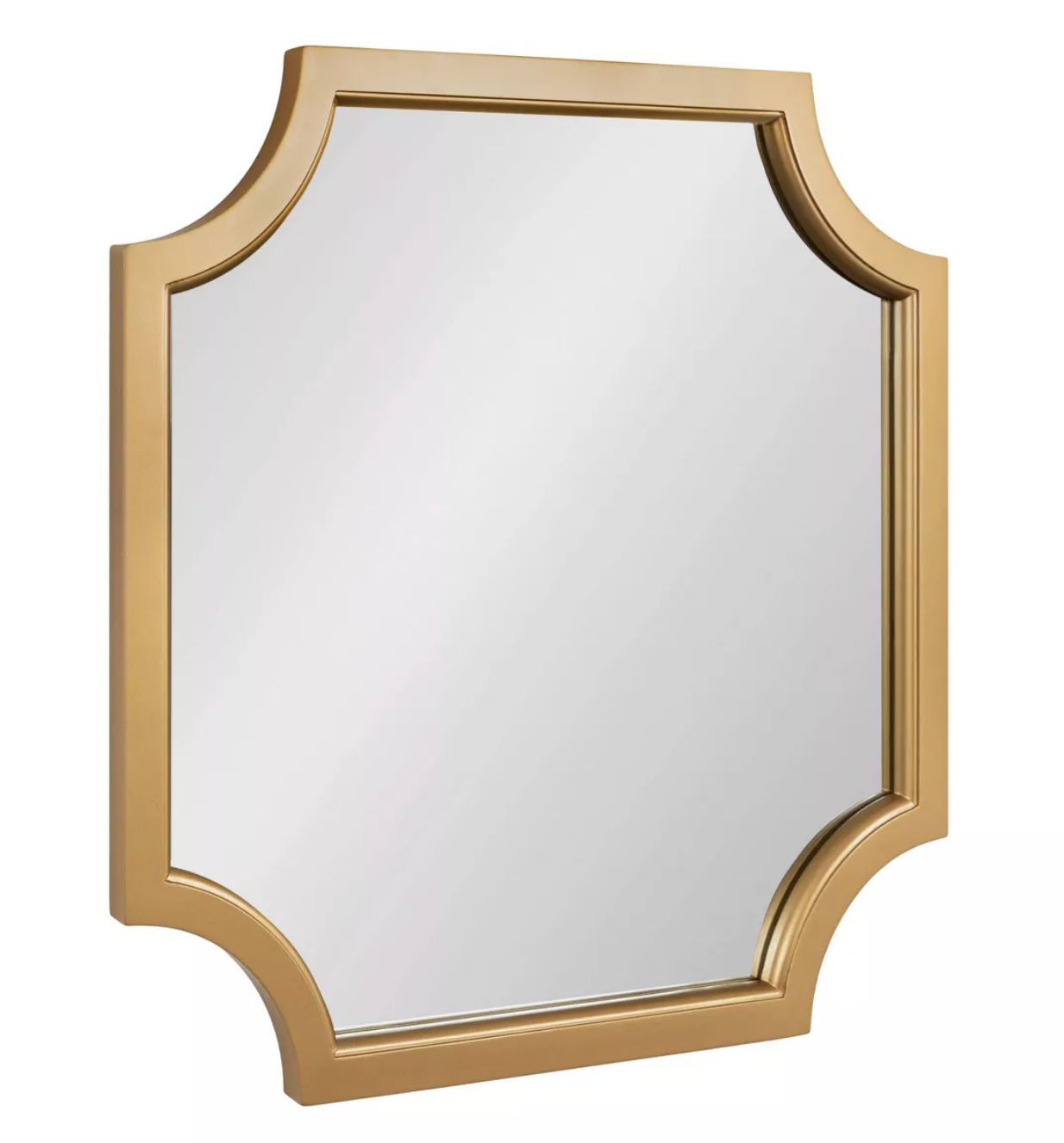 Gold wood framed mirror with scallop corners🪞