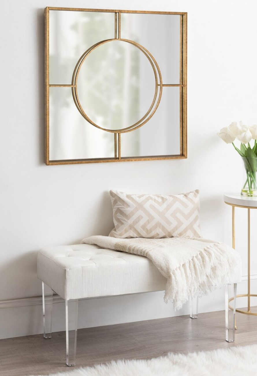 Modern glam 30x30 gold square mirror ✨