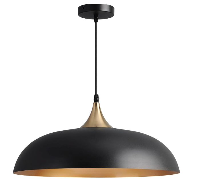 Adjustable black & gold wood pendant light 💡