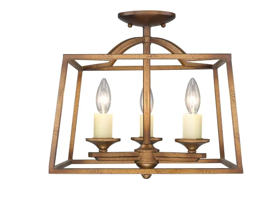 Athena 3-Light semi-flush in Grecian gold 👑