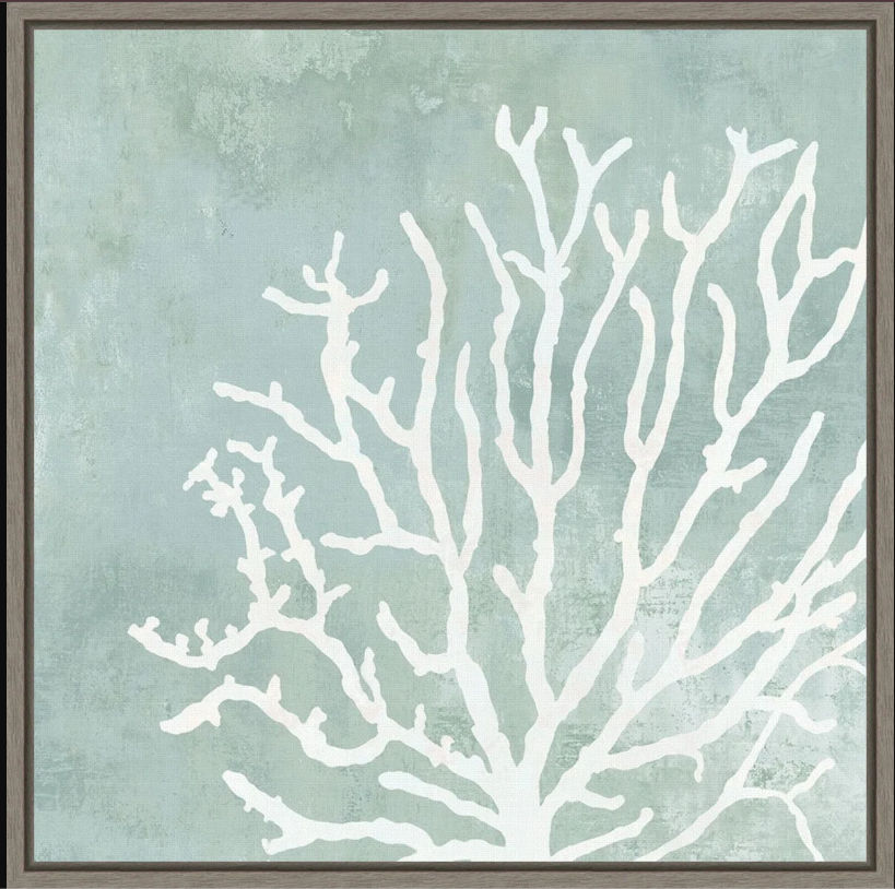 Sea coral 16x16 canvas, framed in grey 🌊