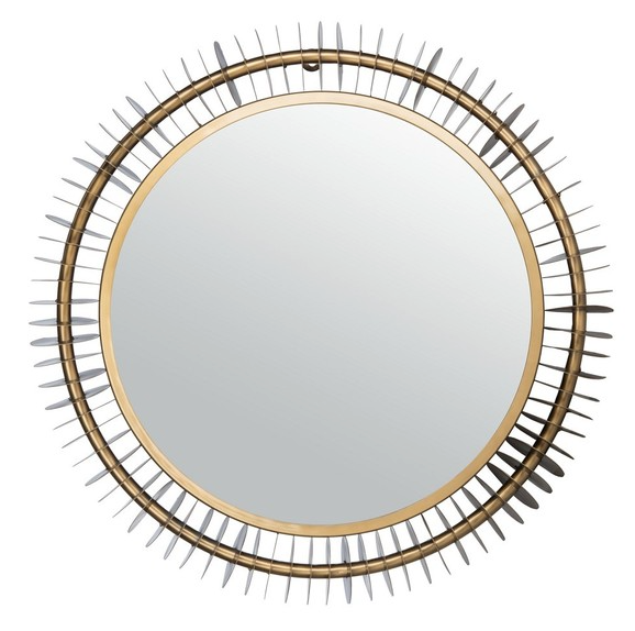Radiant rings 30 in. round antique brass mirror 🪞
