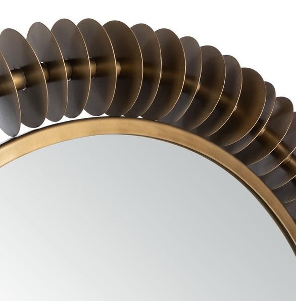 Radiant rings 30 in. round antique brass mirror 🪞