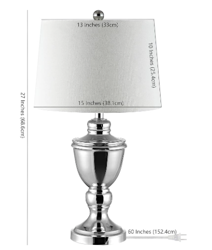 Modern contemporary polished nickel 27-inch table lamp 💡