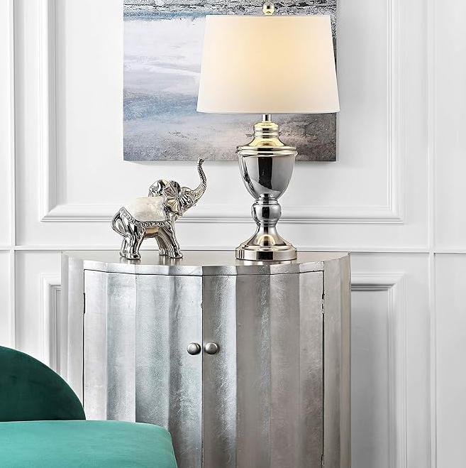 Modern contemporary polished nickel 27-inch table lamp 💡