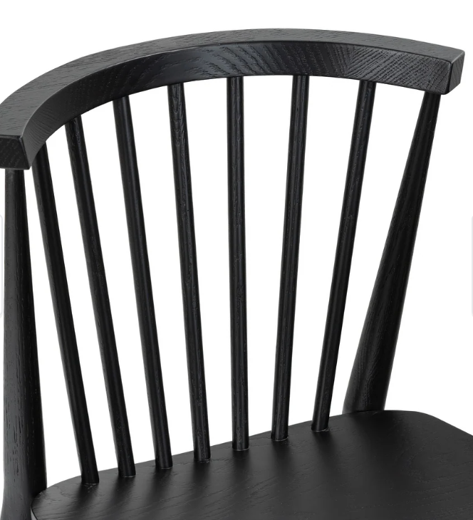 Spindled black Poly & Bark wood Ligna dining chair 🖤