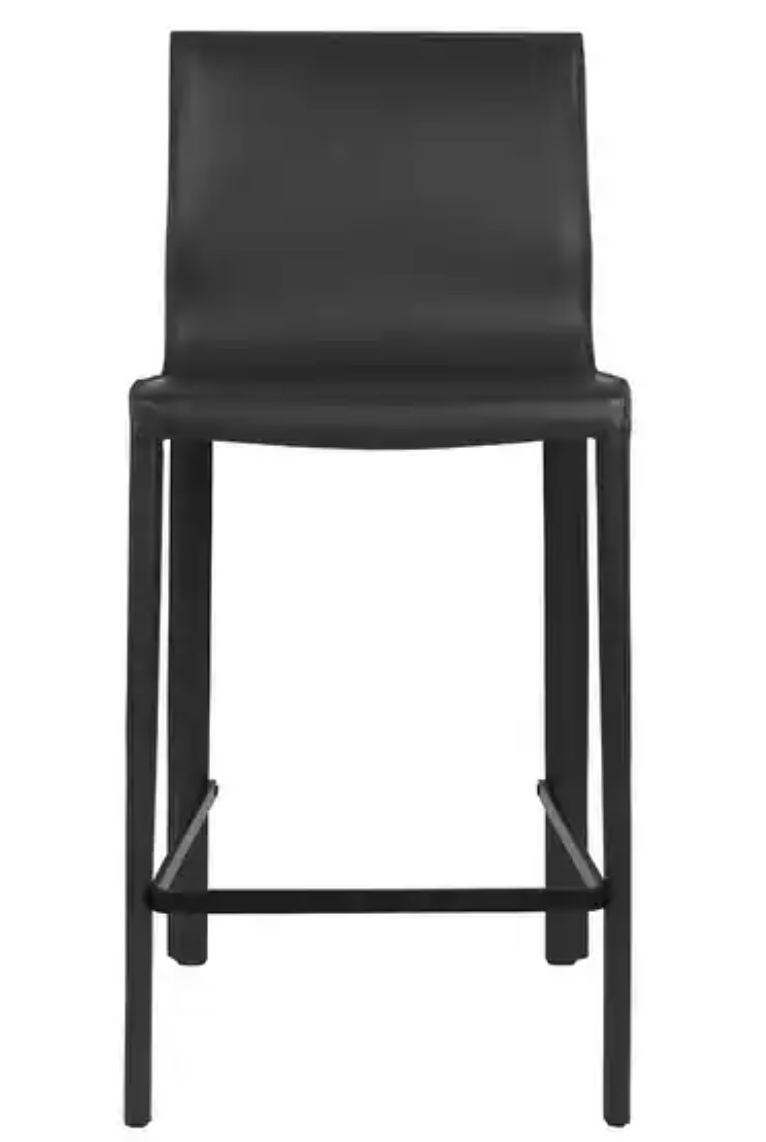 Modern black leather counterheight barstool 🍷