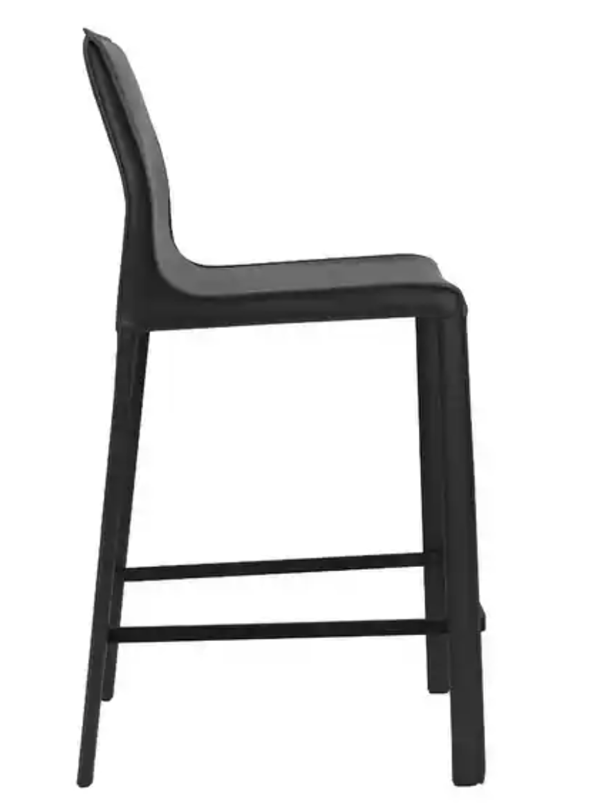 Modern black leather counterheight barstool 🍷