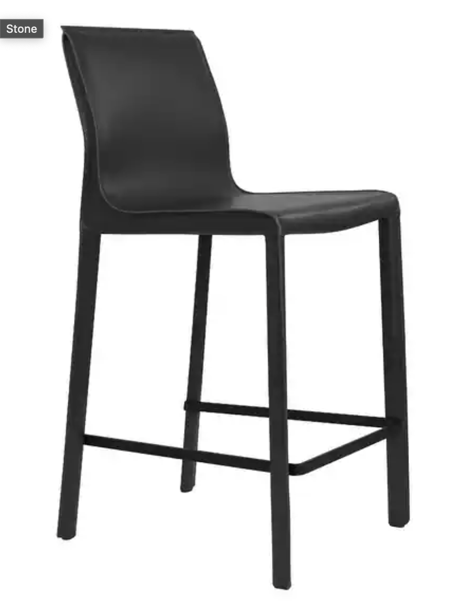Modern black leather counterheight barstool 🍷