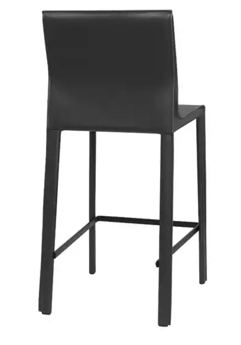Modern black leather counterheight barstool 🍷