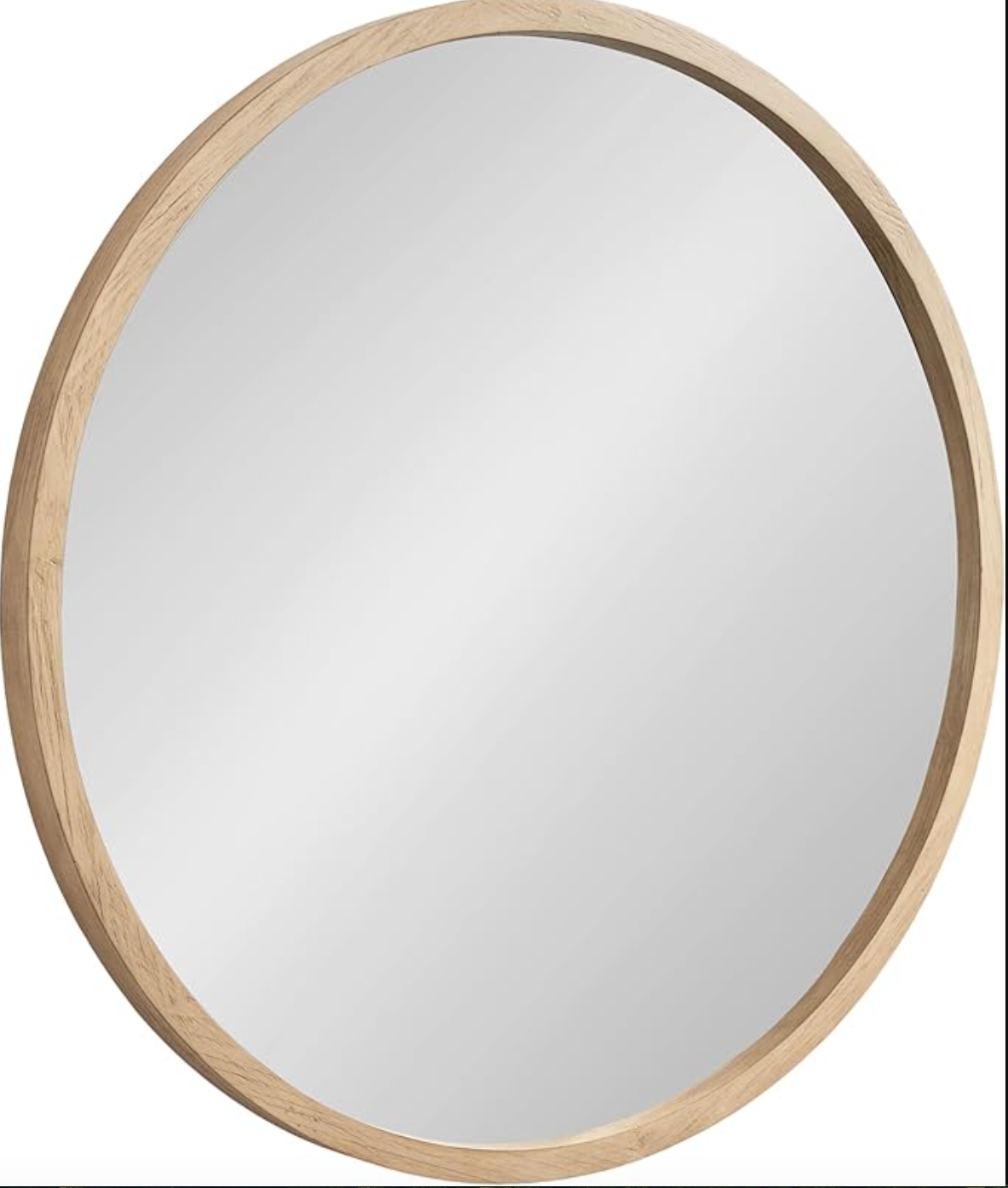 Rustic 28" round natural brown wood farmhouse mirror 🪷