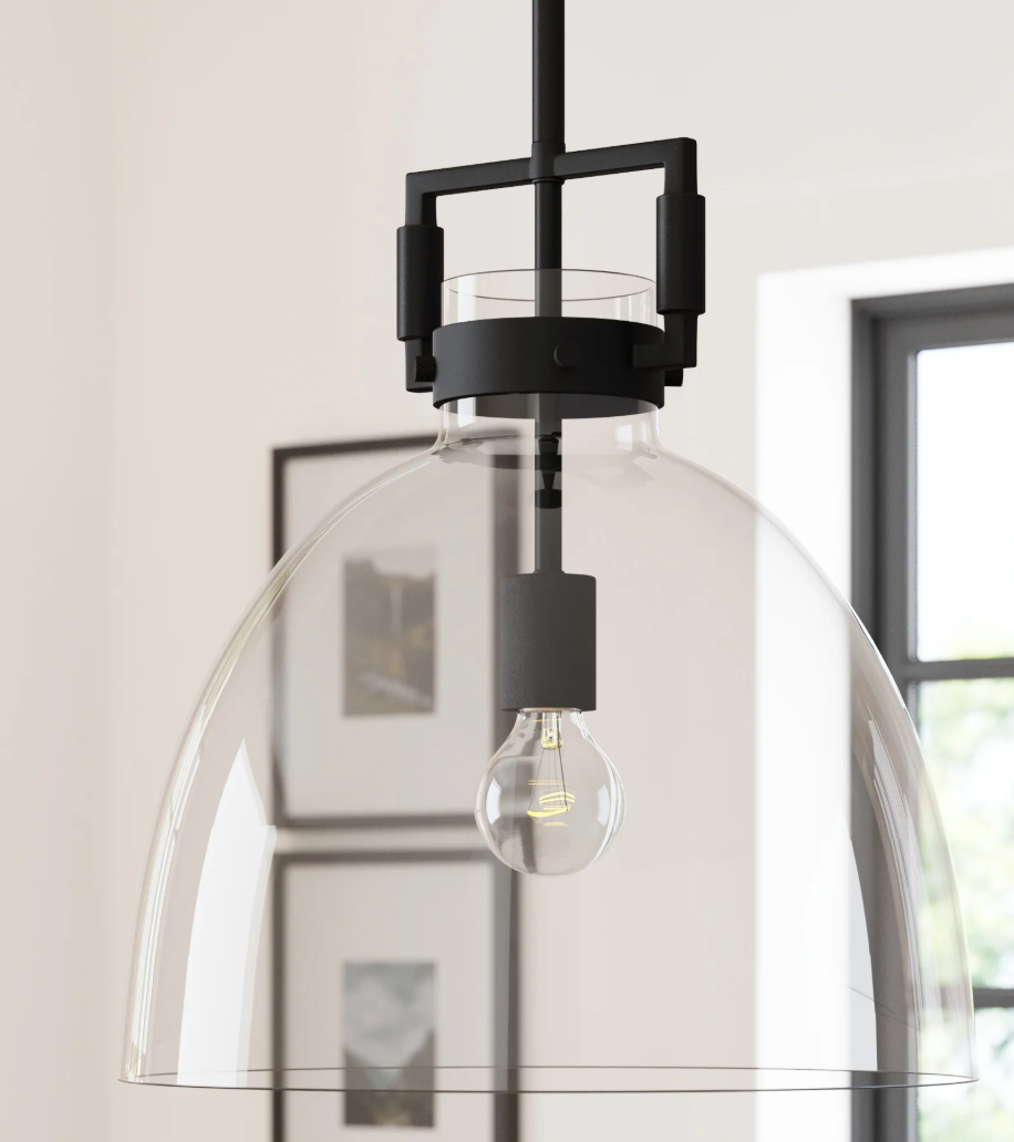 Black or gold glass dome Nathan James pendant 💡