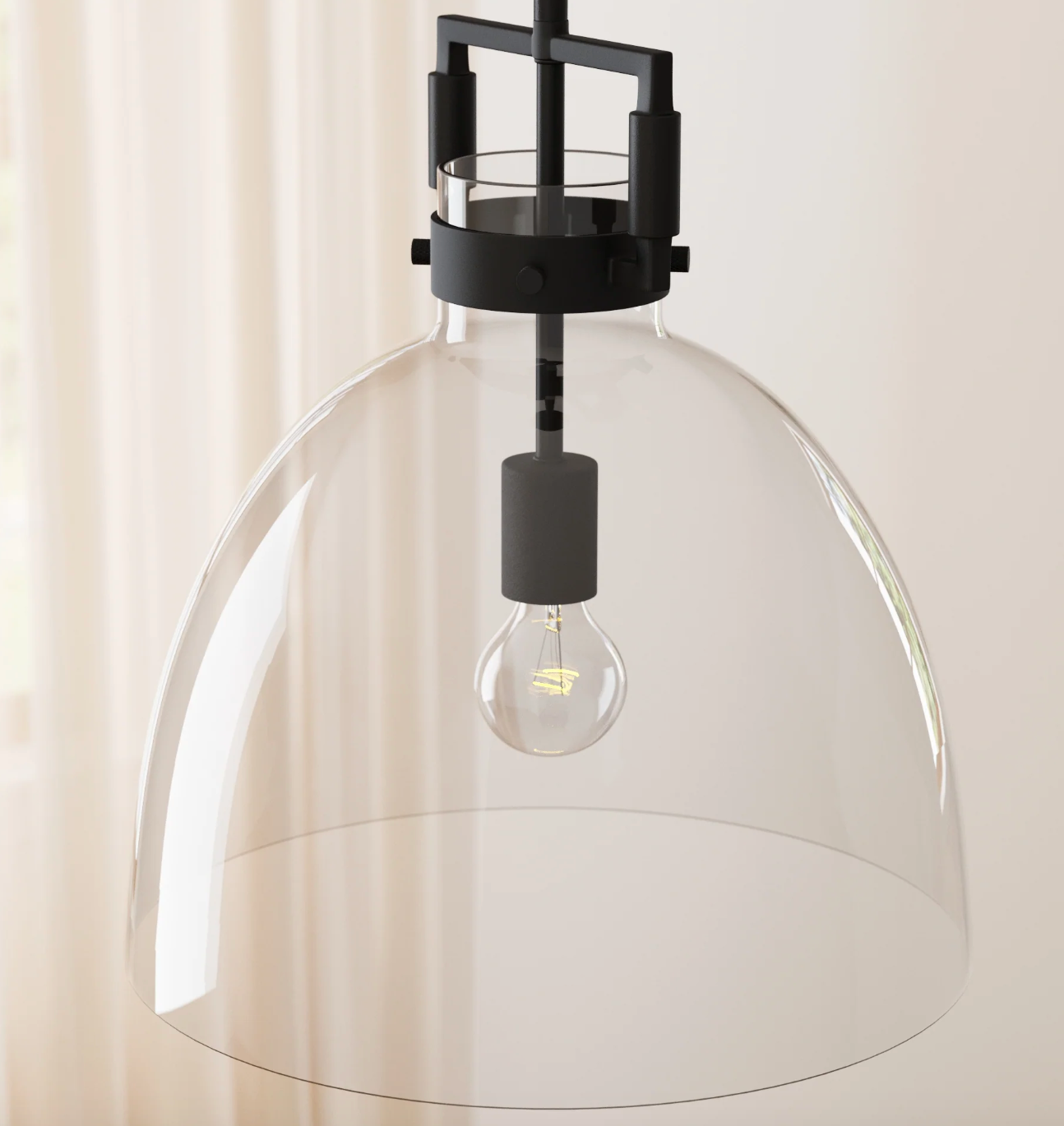 Black or gold glass dome Nathan James pendant 💡