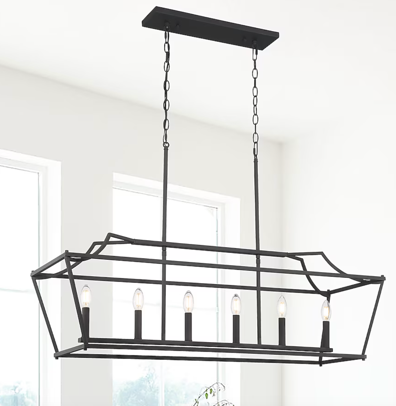 Matte black 6-light modern/contemporary chandelier 🖤