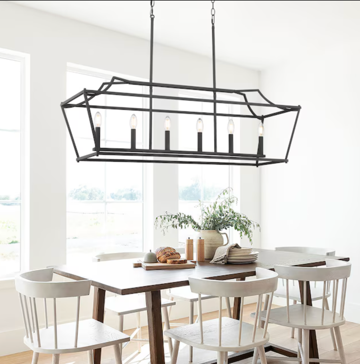 Matte black 6-light modern/contemporary chandelier 🖤