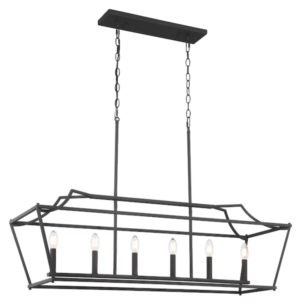 Matte black 6-light modern/contemporary chandelier 🖤