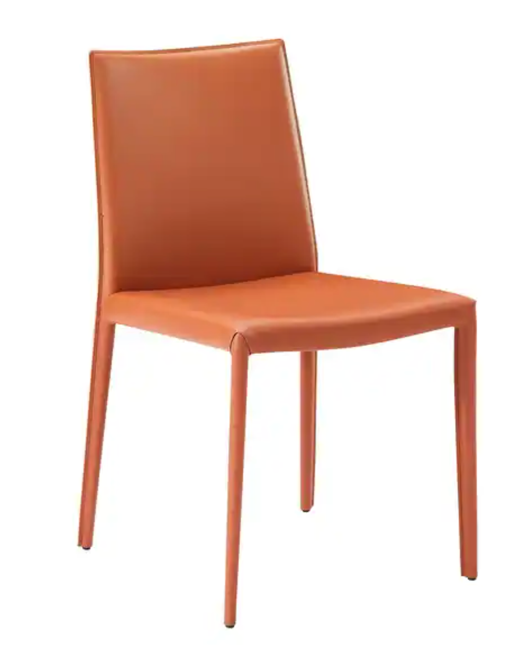 Modern leather upholstered terracotta dining chair 🧡