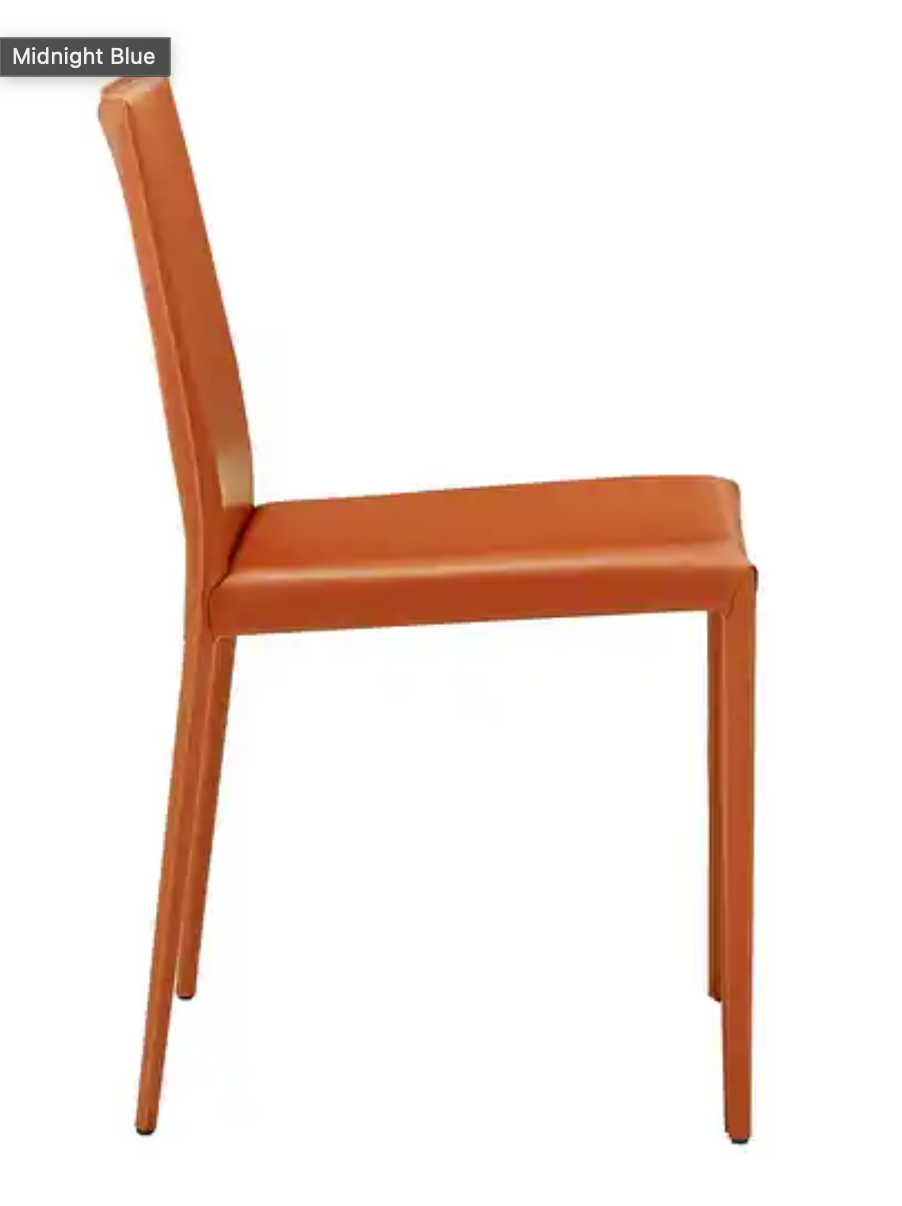 Modern leather upholstered terracotta dining chair 🧡