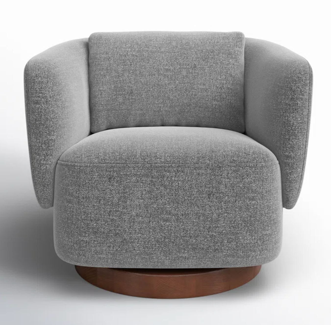 Super soft grey tweed 35'' wide swivel armchair 🩶