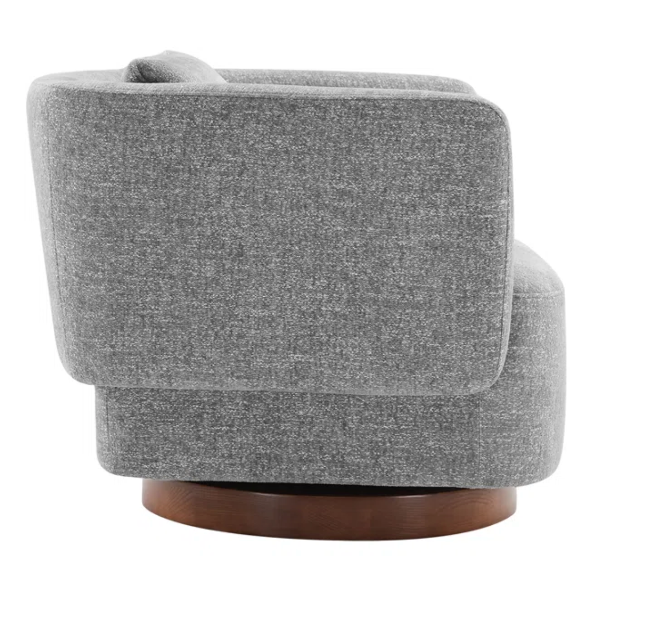 Super soft grey tweed 35'' wide swivel armchair 🩶