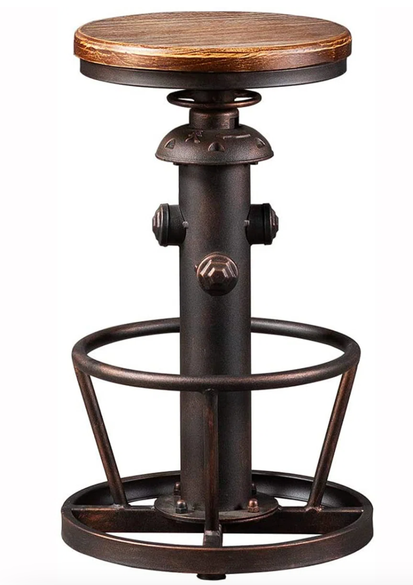 Retro steampunk deco industrial adjustable fire hydrant barstool 🥃
