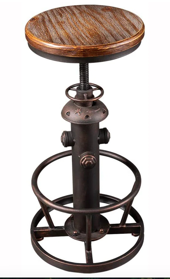 Retro steampunk deco industrial adjustable fire hydrant barstool 🥃