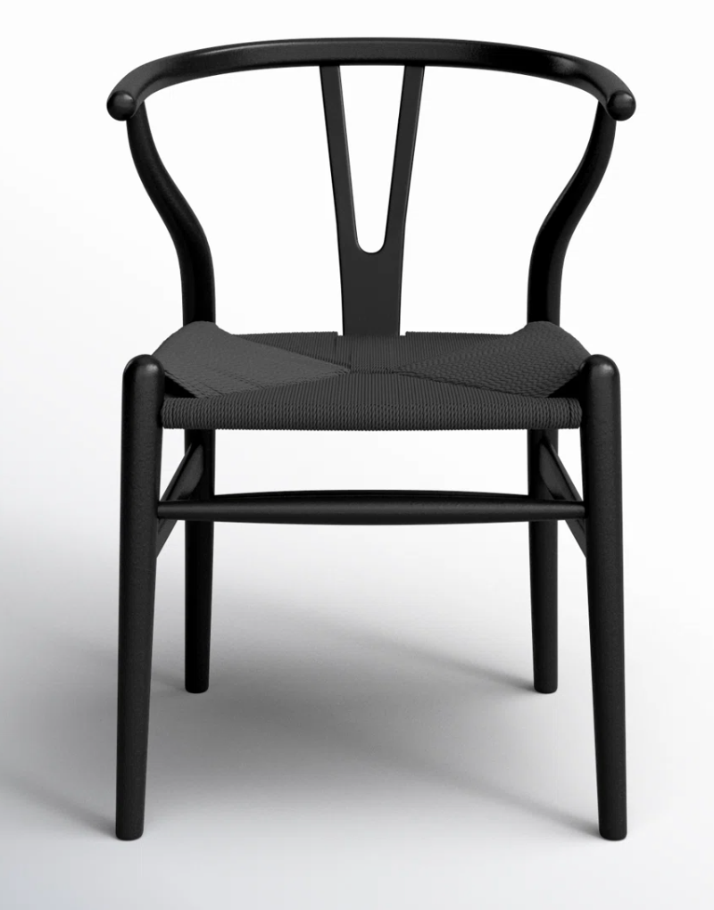 Black woven wishbone dining chair 🖤
