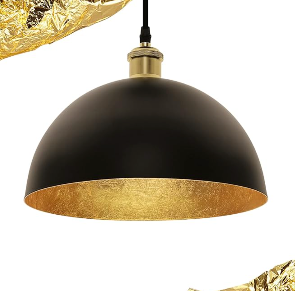Black & gold leaf vintage-inspired pendant light 💫