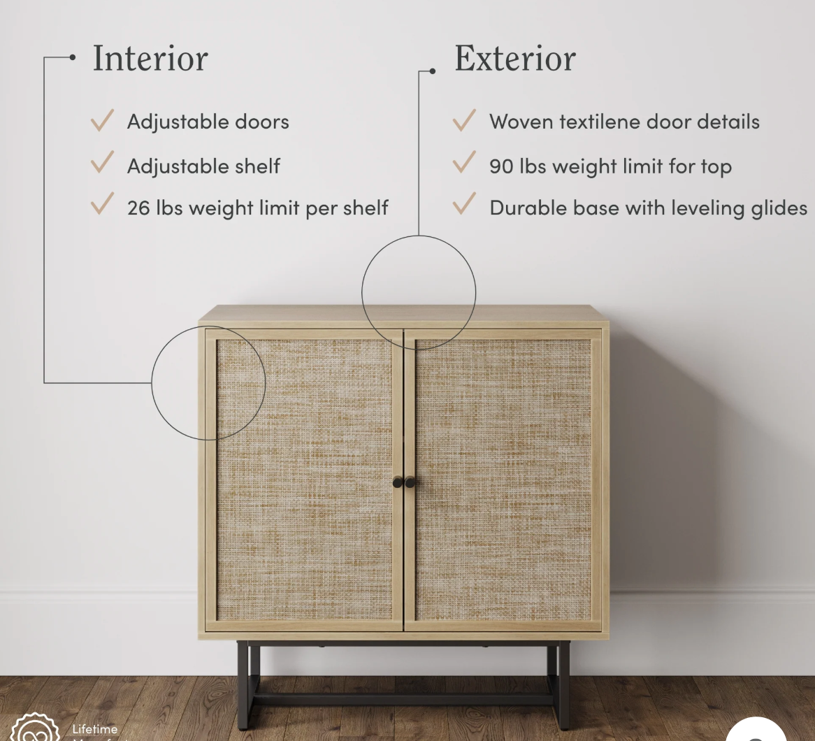 Wood & rattan Nathan James light oak storage cabinet 🌻