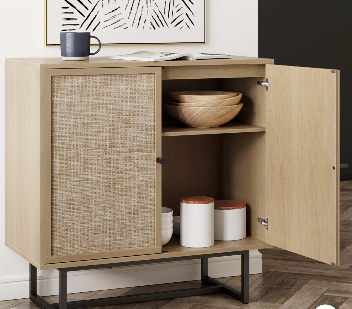 Wood & rattan Nathan James light oak storage cabinet 🌻