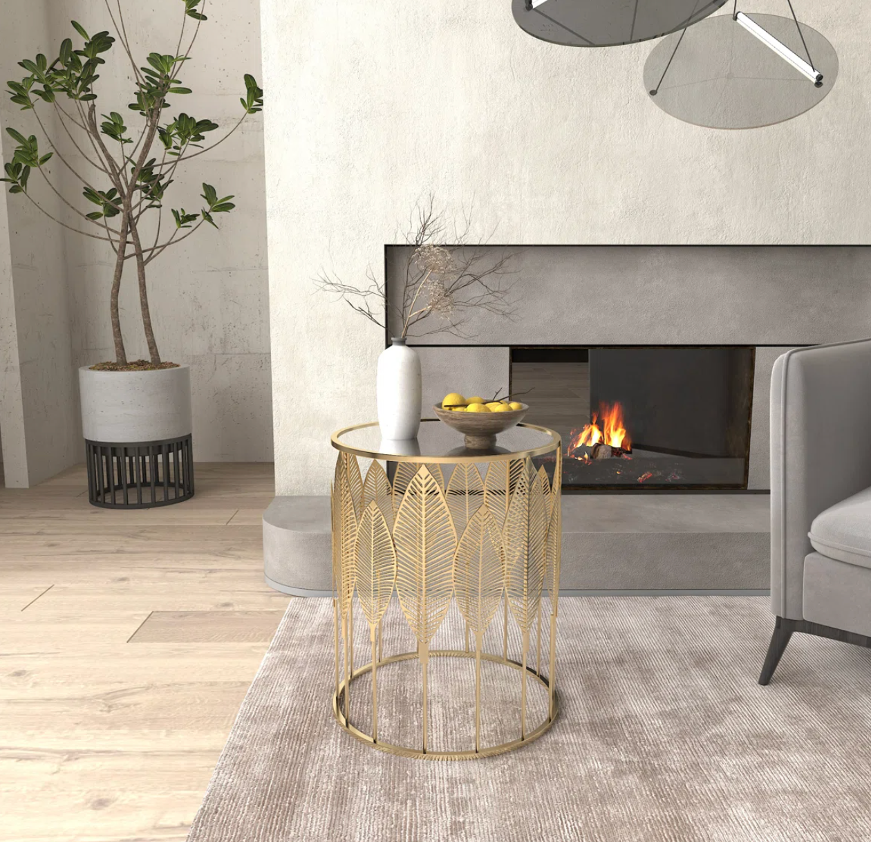2 mirrored gold end tables ✨