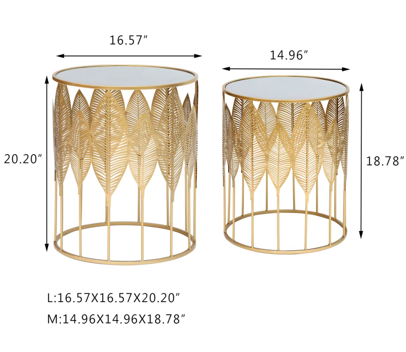2 mirrored gold end tables ✨