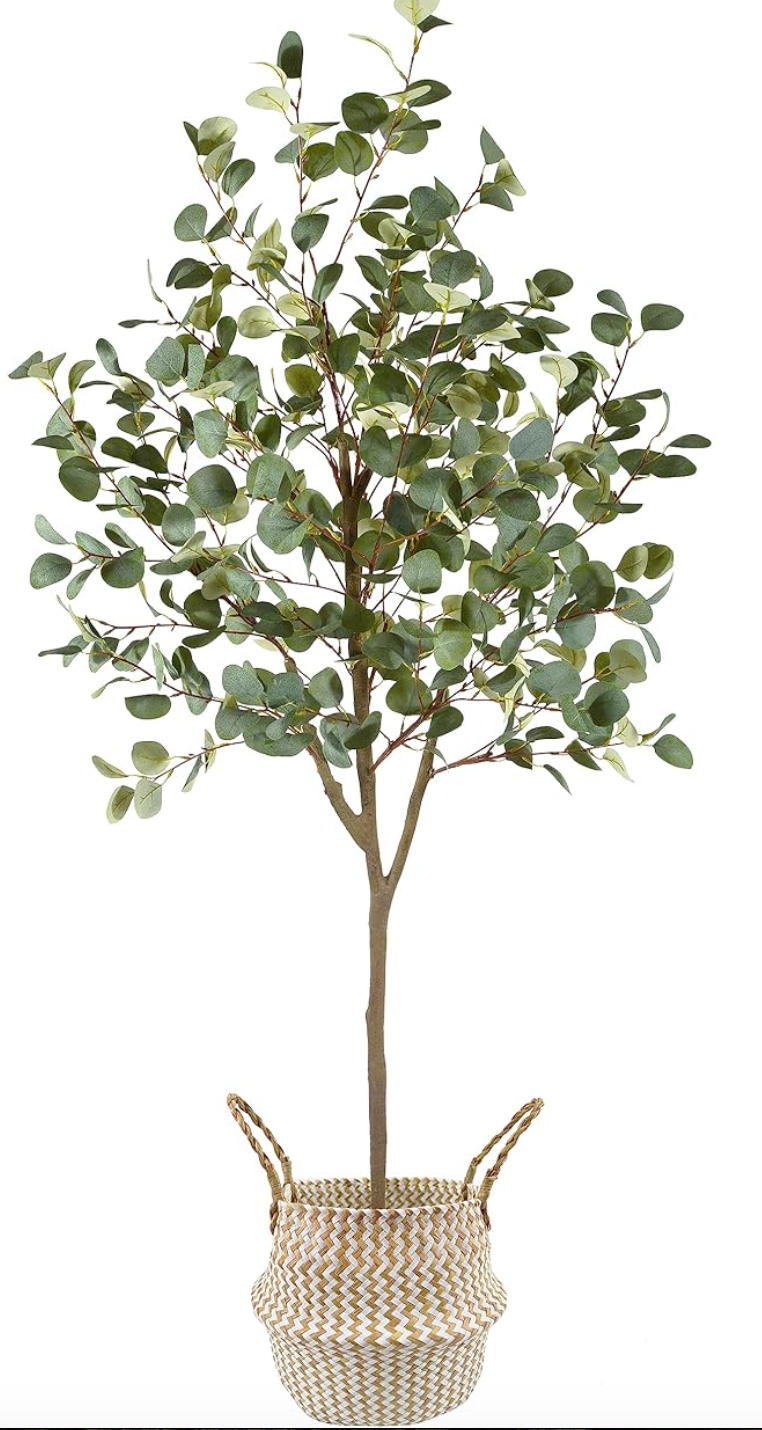 6ft faux eucalyptus tree w/ basket 🌱