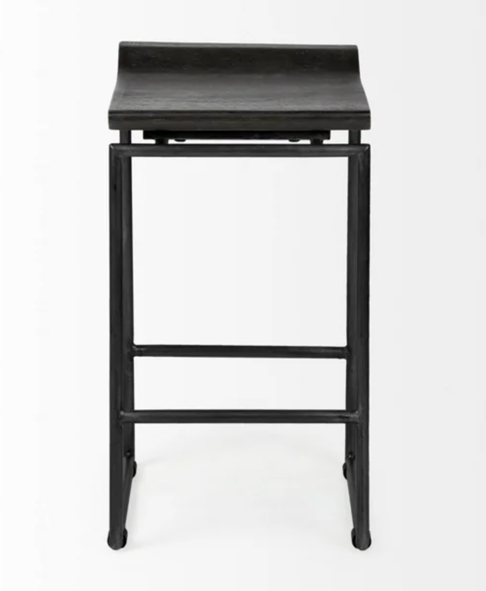 Black wood backless Mercana 24.25" counterheight barstool 🌷