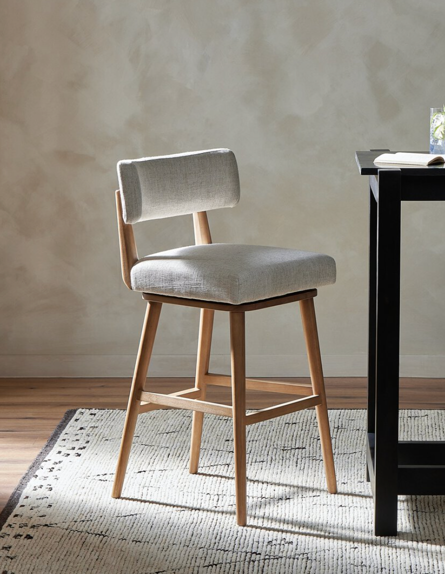 Four Hands cream swivel barstool 🍷