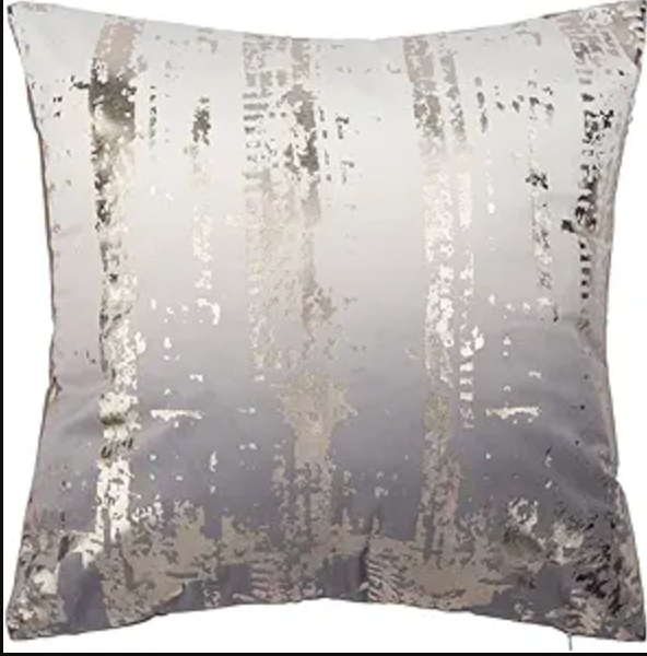 Silver/beige 18" accent pillow 🩶