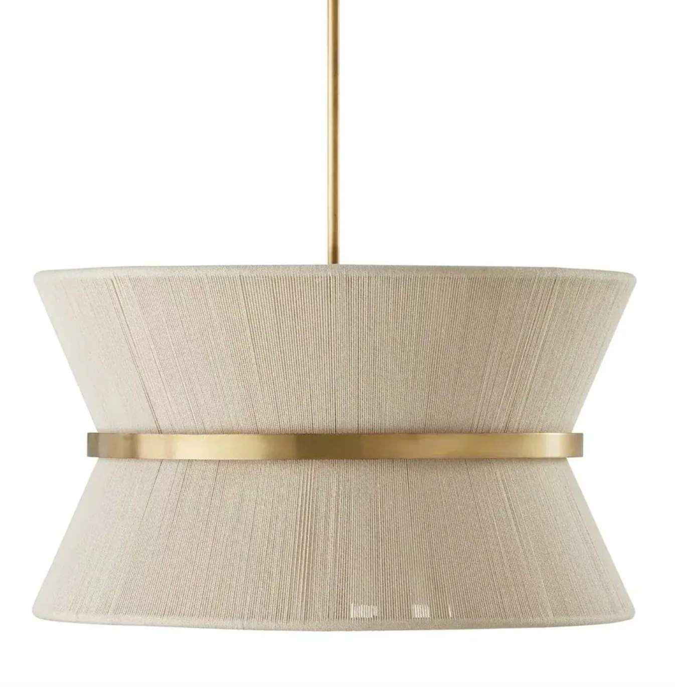 Modern boho ivory 8-light drum fabric hourglass 24"chandelier 🌙