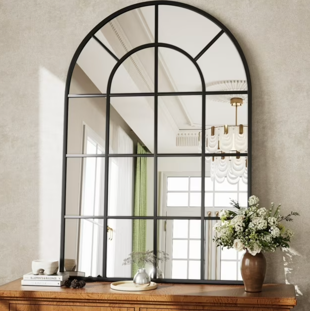 Arched windowpane 24x36 black mirror 🖤