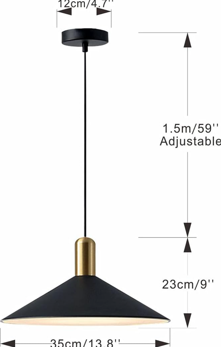 Farmhouse matte black barn 1-light mid-century dome pendant π€