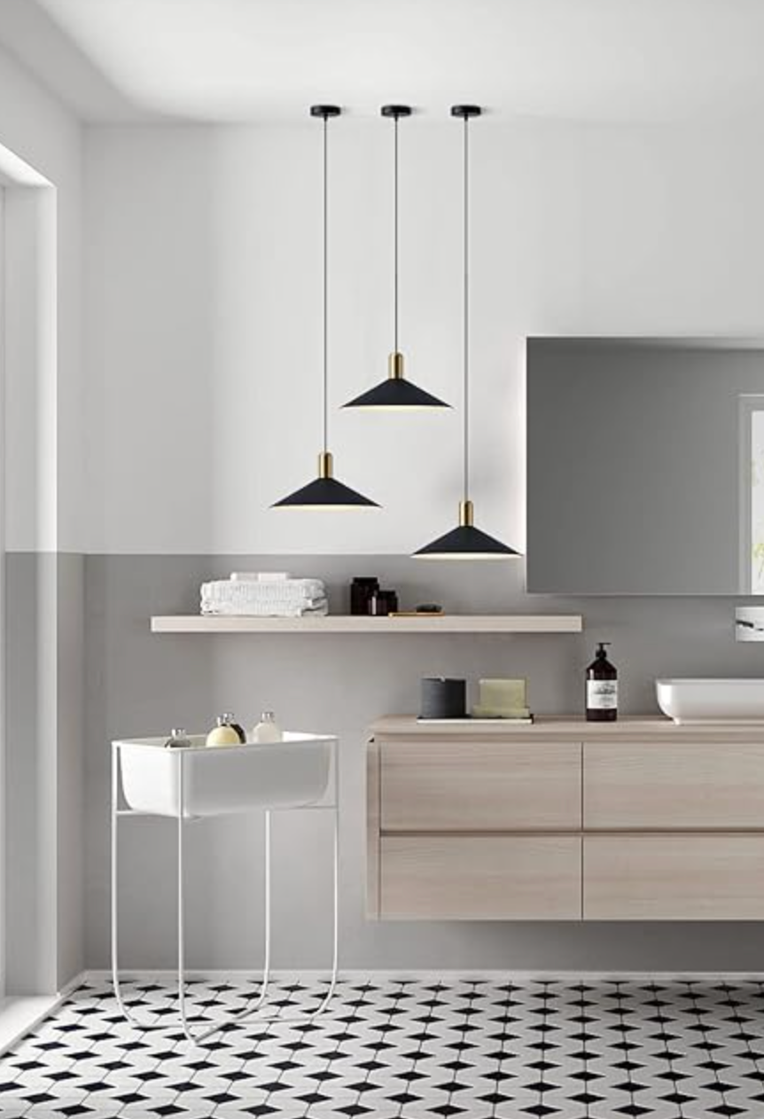 Farmhouse matte black barn 1-light mid-century dome pendant π€