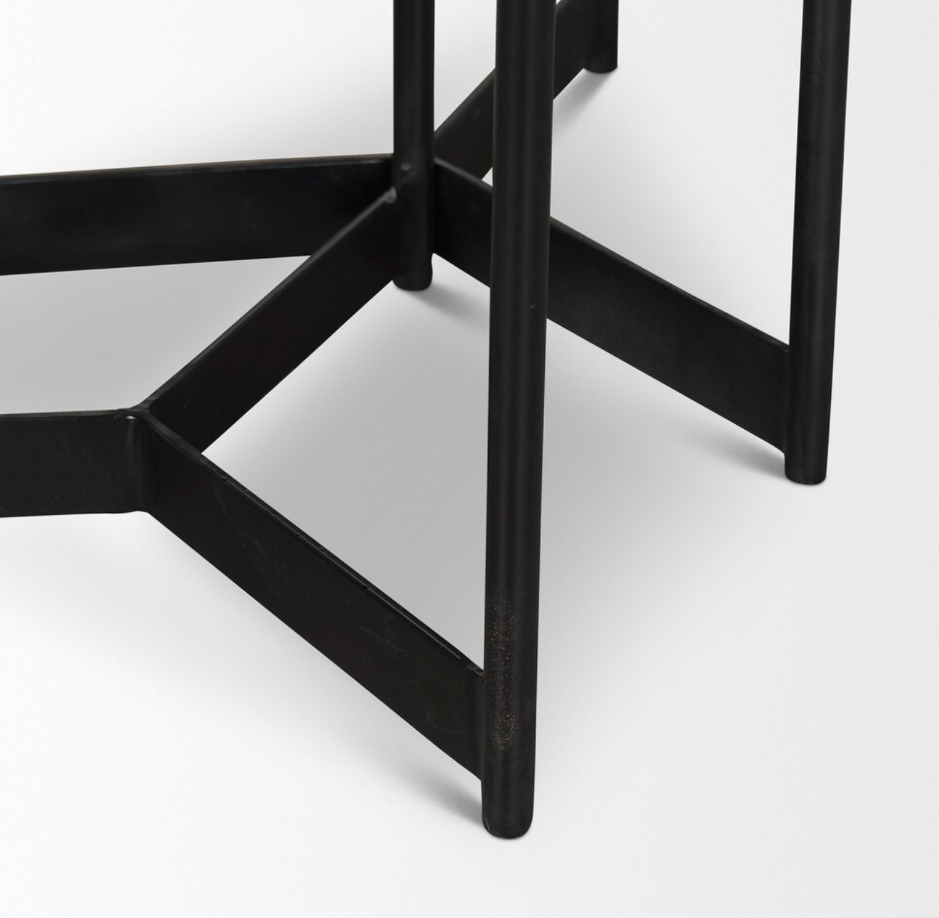 Marble & dark brown wood tabletop nesting end/side tables 🤎