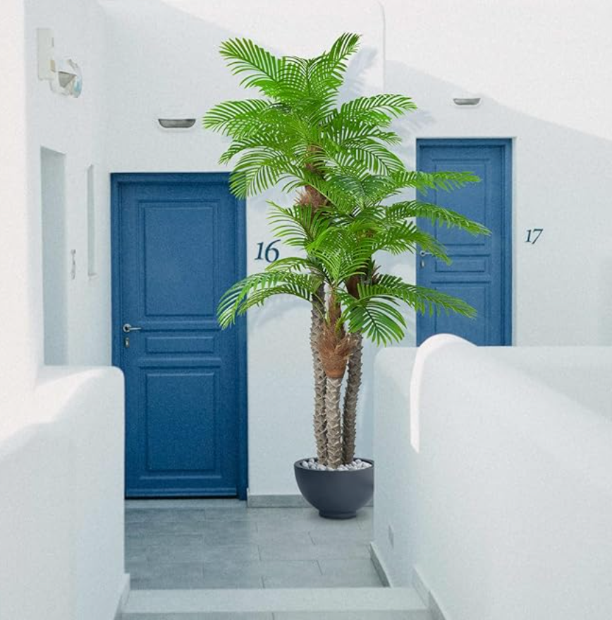 8.5ft faux palm tree in large pot 🌴