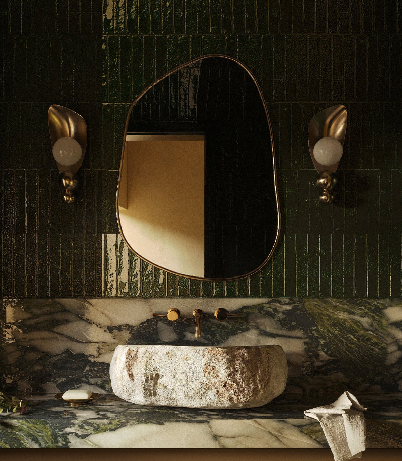 Brassy gold funky asymmetrical mirror 🪞
